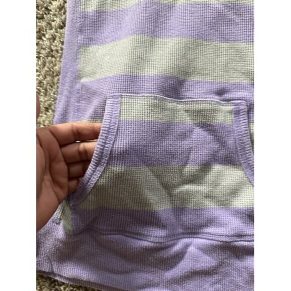 So Long Sleeve Kangroo Pouch Pull Over Long Hood T-Shirt Size XS Purple Gray - Picture 4 of 16